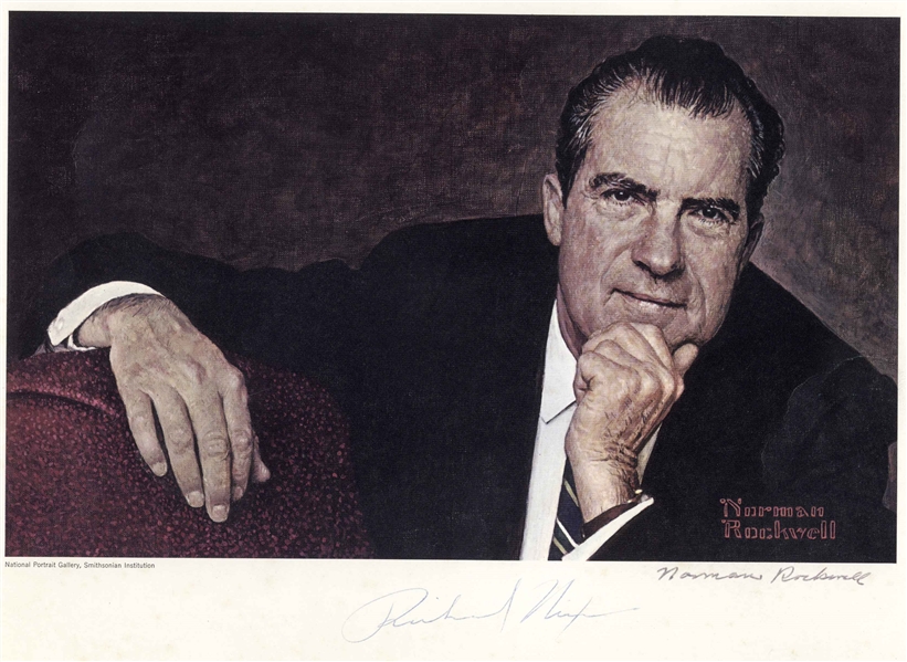 Norman Rockwell Signed Portrait of Richard Nixon, Done by Rockwell